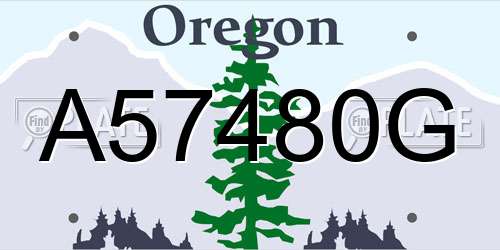 A57480G Oregon License Plate