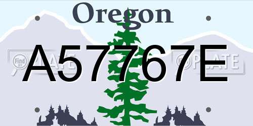A57767E Oregon License Plate