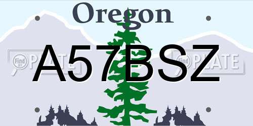 A57BSZ Oregon License Plate
