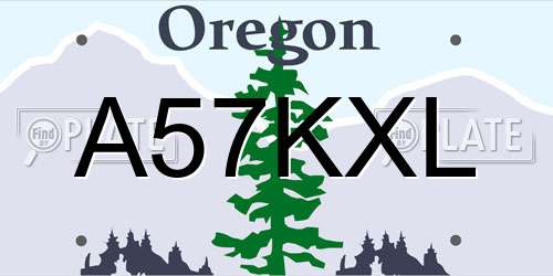 A57KXL Oregon License Plate