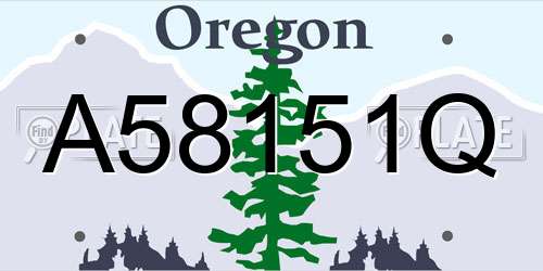 A58151Q Oregon License Plate