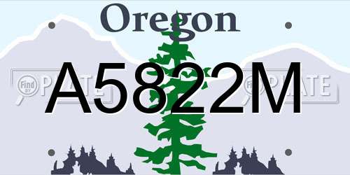 A5822M Oregon License Plate