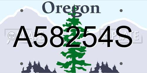 A58254S Oregon License Plate