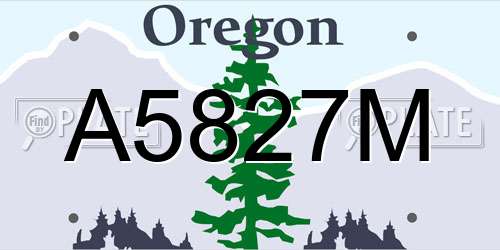 A5827M Oregon License Plate