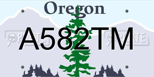 A582TM Oregon License Plate