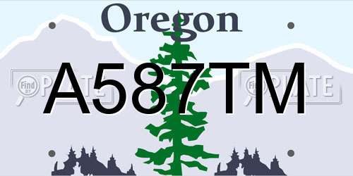 A587TM Oregon License Plate