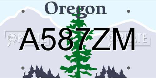 A587ZM Oregon License Plate