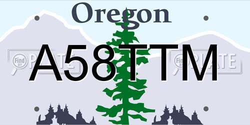 A58TTM Oregon License Plate