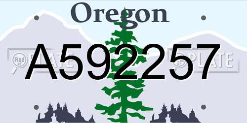 A592257 Oregon License Plate
