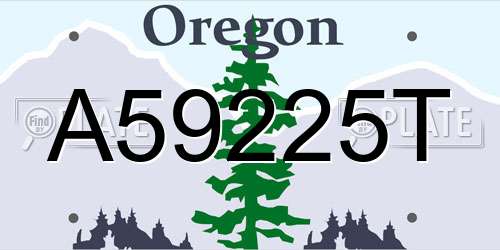 A59225T Oregon License Plate