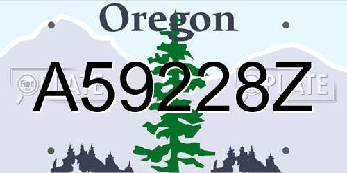 A59228Z Oregon License Plate