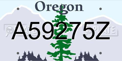 A59275Z Oregon License Plate