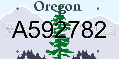 A592782 Oregon License Plate