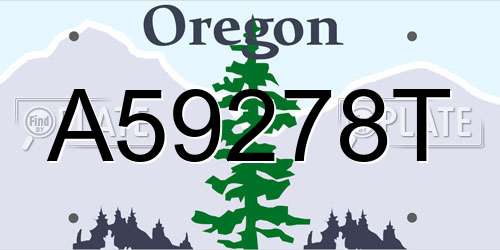 A59278T Oregon License Plate