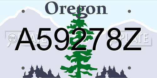 A59278Z Oregon License Plate