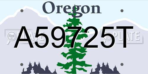 A59725T Oregon License Plate