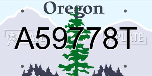 A59778T Oregon License Plate
