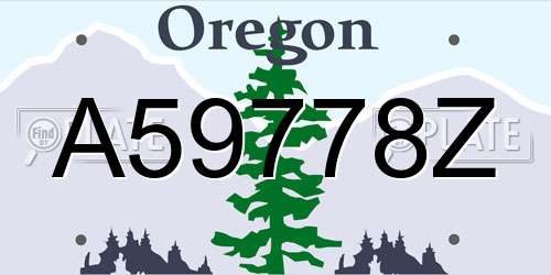 A59778Z Oregon License Plate