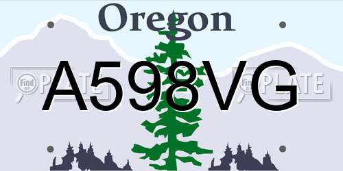 A598VG Oregon License Plate
