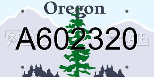 A602320 Oregon License Plate