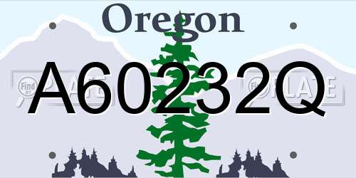 A60232Q Oregon License Plate