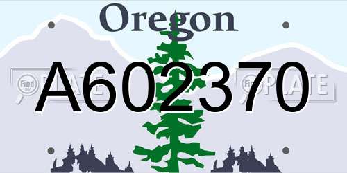 A602370 Oregon License Plate
