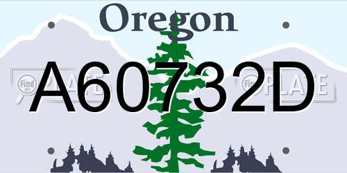 A60732D Oregon License Plate