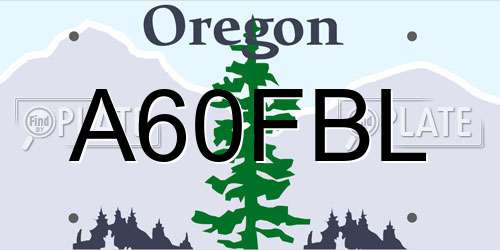 A60FBL Oregon License Plate