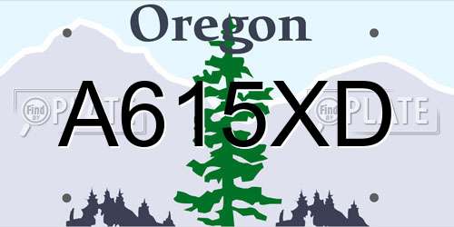 A615XD Oregon License Plate
