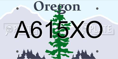 A615XO Oregon License Plate