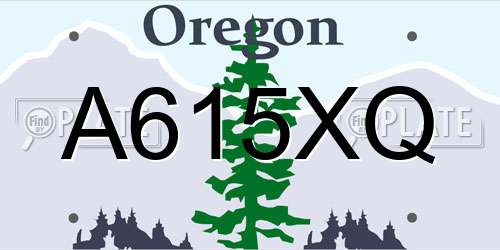 A615XQ Oregon License Plate