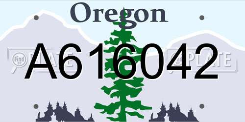 A616042 Oregon License Plate