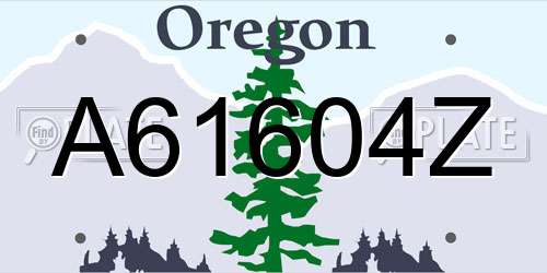 A61604Z Oregon License Plate