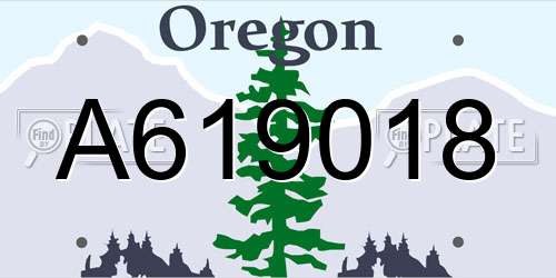 A619018 Oregon License Plate