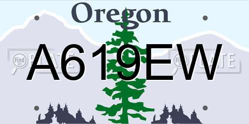 A619EW Oregon License Plate