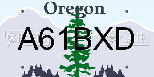 A61BXD Oregon License Plate
