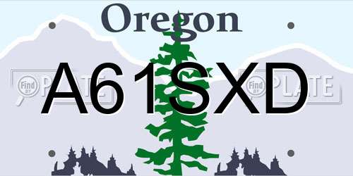 A61SXD Oregon License Plate
