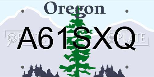 A61SXQ Oregon License Plate