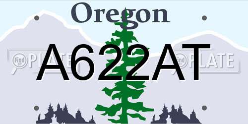 A622AT Oregon License Plate