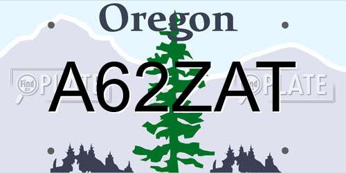 A62ZAT Oregon License Plate