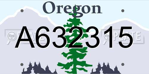 A632315 Oregon License Plate