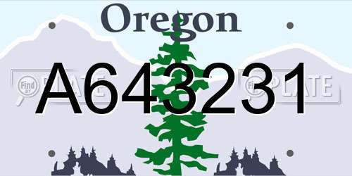 A643231 Oregon License Plate