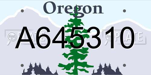 A645310 Oregon License Plate