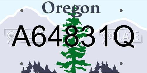 A64831Q Oregon License Plate