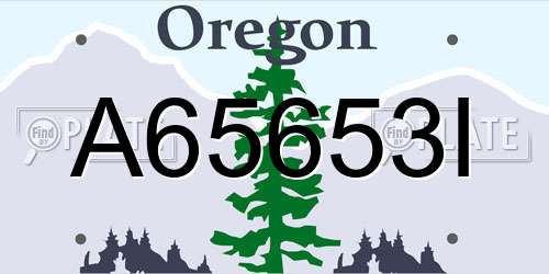 A65653I Oregon License Plate