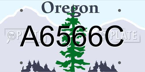 A6566C Oregon License Plate