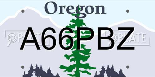 A66PBZ Oregon License Plate