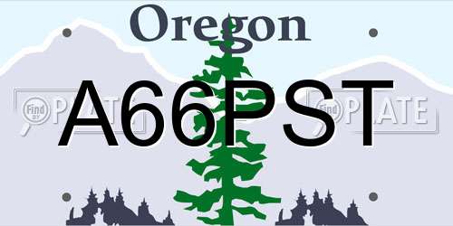 A66PST Oregon License Plate
