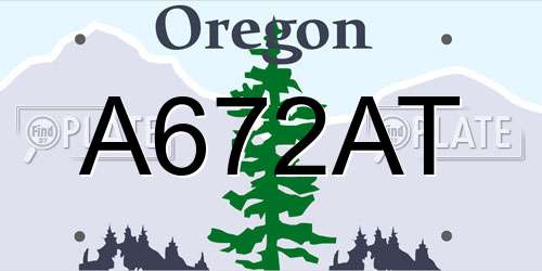 A672AT Oregon License Plate