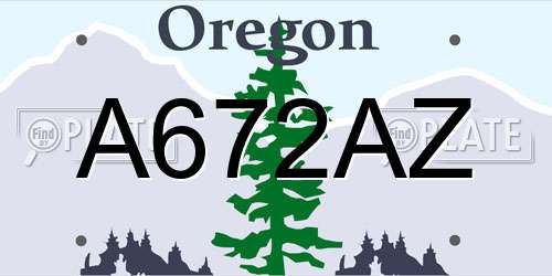 A672AZ Oregon License Plate